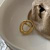Acero de Titanio Estilo Extremadamente Simple Anillo Joker de Moda Exagerada Big O Estilo Europeo y Americano Geométrico Irregular Ovalado Hueco para Mujer