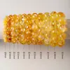 Pulseira de Contas Raio de Olho de Tigre Natural Cristal do Mar Leste Brasil Homens Mulheres Pulseira de Atração de Riqueza Cristal Amarelo Quartzo Rutilado Contas Soltas Atacado