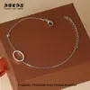 Pulseira de Aço Titânio Trevo de Quatro Folhas Amor para Mulheres, Não Desbota, Cor Prata, Alta Qualidade, Adequada para Banho, Luxo Leve, Joia de Mão de Zircônia de Nicho