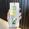 Chaveiro Corrente de Celular Panda Peludo Chaveiro Panda com Contas Pingente Decoração de Mochila de Casal Pequeno Presente