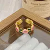 Anillo Abierto Vintage de Flor y Mariposa de Esmalte Multicolor para Mujer, Anillo de Lujo Ligero de Nicho Retro