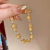 Estilo Francés Lujo Ligero Retro Aretes de Botón de Tres Flores Pulsera Nuevo Estilo Chino Gama Alta Elegante Exquisito Elegante Juego de Joyería