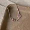 Colar Cruzado Europeu e Americano Zircônia Borboleta Coração Redondo Estilo Palácio Retrô Corrente de Clavícula Luxo Leve Colar de Alta Qualidade para Mulheres