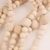 Fio de Contas de Madeira Natural DIY Acessórios para Joias Feitas à Mão Kit de Material para Pulseira Colar de Contas Redondas de Madeira Decoração de Casa