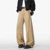 Calças de ferramentas verde-exército masculinas primavera estilo americano vintage calça de madeira solta reta calça casual estilo cimitarra
