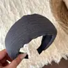 Faixa de Cabeça de Tecido Liso com Pregas Largas Moda Simples Prendedor de Cabelo Faixa de Cabeça para Sair Lavar o Rosto Topo Alto do Crânio Prendedor de Cabelo Acessórios de Cabelo Mulheres