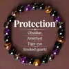 Pulsera de piedra natural y cristal Temu Xiyin TK superventas transfronterizo ojo de tigre amatista ansiedad riqueza pulsera para la menopausia