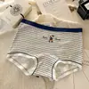 Cueca Boxer de Algodão Puro Estilo Urso para Mulheres 10A Algodão Estendido Antibacteriano Entrepernas Duas em Uma Boxer para Meninas para Mulheres