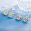 Moda Europea y Americana Circonita Girasol Elegantes Pendientes de Celebridad Cibernética Comercio Exterior Pendientes Sencillos Completos de Diamante para Mujer