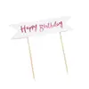 Tarjeta de Pastel Sellado Inglés Feliz Cumpleaños Decoración Enchufe Celebración de Fiesta Arreglo Suministros Bandera Banner para Hornear