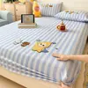 Funda de sábana de algodón de tela gruesa de dibujos animados pieza única verano 100% algodón cubre cama dormitorio funda para colchón individual juego de tres piezas