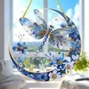 Libélula de Porcelana Azul y Blanca Acrílico Decoración de Jardín Atrapasoles - Regalo Perfecto para Inauguración de Casa o Acción de Gracias