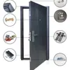 Porta de Segurança Branca para Uso Residencial, Design com Padrão de Diamante, Design Antifurto, Porta de Entrada para Compras de Projetos