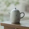 Tetera Azul y Blanca Pintada a Mano de Libélula de las Dinastías Tang y Song, Juego de Té Kung Fu, Tetera Portátil de Cerámica con Color Bajo Esmalte y Filtro en Forma de Bola, Tetera Bola de Dragón