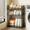 Estante de almacenamiento para baño, organizador de detergente para ropa al lado de la lavadora, estantería de piso de varios niveles para el baño o el inodoro