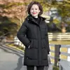 Chaqueta acolchada de algodón para madre de mediana edad y anciana, forrada de forro polar, engrosada, con relleno de plumón, estilo occidental, regalo de cumpleaños, abrigo de invierno para abuela, fideos nuevos