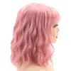 Peruca de cabelo curto cacheado europeia e americana da Amazon, touca, peruca de cabelo curto cacheado com ondas de água para comércio exterior, touca completa