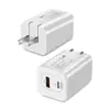 Modelo Quente Transfronteiriço Padrão dos EUA 45W Dobrável Pé Carregamento Rápido Adequado para Iphone15 Carregador Apple 45W Duplo C Cabeça de Carregamento Rápido