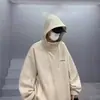 Moletom cardigã com capuz bordado estilo retrô americano para homens, jaqueta casual solta versátil da moda primavera 2026
