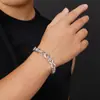 Prata Esterlina S925 Transfronteiriça Quente Hiphop Rua Hip Hop Hobo Corrente Cubana Oito Hip Hop Cubana Pulseira Masculina