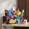 Plataforma independiente Temu nueva bolsa de mano transfronteriza impermeable PVC+lienzo para el trabajo portátil bolso de hombro bolsa de mano