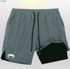 Cañón de Boca de Veneno AliExpress Transfronterizo para Hombre Doble Capa 2 en 1 Pantalón de Playa Running Deportes Cuatro Puntos Secado Rápido Natación