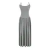 Vestido Largo de Verano con Dobladillo Amplio, Corte A, Tirantes Finos tipo Espagueti, para Mujer, Verano 2026, Nuevo, Falda Larga, Clima de Verano, Falda Elegante