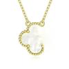 Colar V Trevo de Quatro Folhas Banhado a Ouro 18K Acessórios Femininos Versão Superior Madrepérola Branca Ouro Rosa Pingente Nicho Luxo Acessível