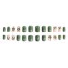 Nuevos Colores Populares de Primavera y Verano Verde Claro Matcha Uñas Portátiles Hojas Frescas Naturales Exportación Europea y Americana Parches de Uñas Postizas