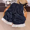 Calça larga de renda estilo levemente maduro feminina verão cintura alta emagrecedora versátil calça de nove pontos moda estilo fino meninas petite reta