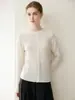 Cardigã de cashmere feminino 100% puro cashmere de cabra gola redonda manga longa suéter de tricô outono e inverno novo suéter casaco simples versátil