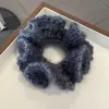 Hilo de Punto de Color Sólido Otoño e Invierno Felpa Fruncido Scrunchie Goma para el Cabello Moño Cuerda para el Cabello Cola de Caballo Elástico para el Cabello Accesorio para el Cabello