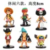 Pastel de Maqueta de Oficina Hecho a Mano de Una Pieza O Adornos de Pastel Q Version Luffy Zoro Ace Sanji Chopper Set Completo de Figuras de Anime