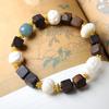Pulsera al por mayor de auténtico agarwood blanco de Nha Trang vietnamita, de múltiples círculos para mujer, pulsera de cuentas de oración budistas Qi Nan