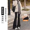 Pantalones de Microcampana Shark de Lana de Cordero Ropa Exterior para Mujer Otoño e Invierno Forro Polar Engrosado Cintura Alta Levantamiento de Glúteos Leggings Pantalones de Yoga de Campana