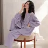 Pijama de Coral Fleece para Mujer, Invierno Engrosado Cálido, Cuello de Muñeca, Estilo Dulce de Princesa, Ropa de Casa de Franela para Mujer de Invierno