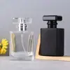 En Stock 30ml 50ml Cuadrada de Vidrio Portátil de Gama Alta con Tapa a Presión Botella de Perfume Cosmético Recargable Vacía