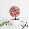 Bola de Nieve de Sakura Árbol Pequeño Artificial en Maceta Decoración para el Hogar Adornos Florales Creativo Mini Pequeño Bola Redonda Planta Bola de Hierba Bonsái