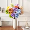 3 Cabezas de Rosas Artificiales con Pétalos que se Levantan para Arreglos Florales de Salón de Bodas, Decoración de Hotel, Muros de Rosas en Cascada de Moda, Flores Falsas
