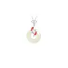 Collar con Hebilla de Nube Auspiciosa y Carpa de la Paz en Plata S925 para Mujer, Cadena para Clavícula con Colgante de Jade Hetian de Lujo Ligero Tendencia Nacional Regalo de Vacaciones