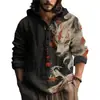 Camisa de Manga Longa Masculina de Verão Nova, Estilo Y2 Europeu e Americano, com Estampa 3D, com Capuz de Abertura Frontal, Venda Direta do Fabricante