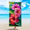 Toalha de Praia Floral Colorida Microfibra Secagem Rápida Absorvente Toalha de Banho Toalha de Praia Planta Tropical Toalha de Praia Floral