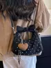 Bolsa de mão de design nicho para comércio exterior com bolinhas para mulheres, nova bolsa estilo bolinho estilosa e fofa, bolsa de ombro transversal retrô, moderna