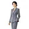Conjunto de Traje de Pantalón Ancho Negro Nuevo Otoño/Invierno 2026 Estilo Diosa Profesional Traje para Salón de Belleza Hotel Ropa de Trabajo