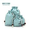 Bolsas de Lino, Bolsas de Regalo para Joyería, Bolsas Azules y Blancas con Estampado de Loto, Bolsas para Joyería, Bolsas para Artefactos Culturales, Bolsas para Pulseras, Bolsas para Artículos de Jade, Bolsas de Algodón y Lino para Accesorios