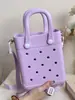 Bolso de Mano para Mujer 2024 Bolso de Agujeros Eva Bolso de Mano Portátil para Viajar Bolso de Agujeros Almacenamiento Bolso Cuadrado Pequeño