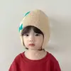 Bonito Sombrero de Orejeras de Dibujos Animados de Dinosaurio para Niños, Gorro de Punto para Bebé, Cálido Sombrero de Lana Infantil para Otoño e Invierno, Cortavientos para Niñas