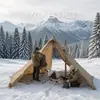 Tienda de campaña de venta caliente transfronteriza para otoño e invierno a prueba de frío, tienda de campaña de camping con apertura de chimenea ignífuga, refugio de tienda de campaña para dos personas al aire libre