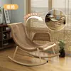 Cadeira de Balanço, Poltrona Reclinável, Cadeira de Rattan para Uso Doméstico, Cadeira de Rattan para Varanda, Cadeira de Lounge para Pátio Externo, Cadeira de Uso Duplo para Adultos, Cadeira de Lazer