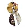 Pañuelo Cuadrado Pequeño con Estampado de Nudo de Cuerda de Nuevo Estilo para Mujer, Pañuelo Decorativo Versátil de Seda, Bufanda de Cuello Multifuncional Moderna y Elegante